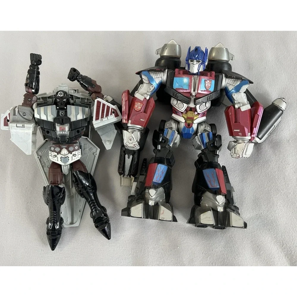 Lot 2 Transformers Hasbro Mega Power Bots Optimus Prime Kids Toy  Lights Up 2008